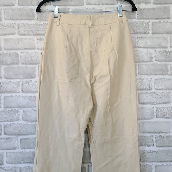 Day & Night Faux Leather Pants Wide Leg Womens Small Glam Relaxed Casual - Picture 9 of 9